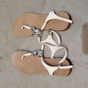 Kelly & Katie White Jewel Sandals